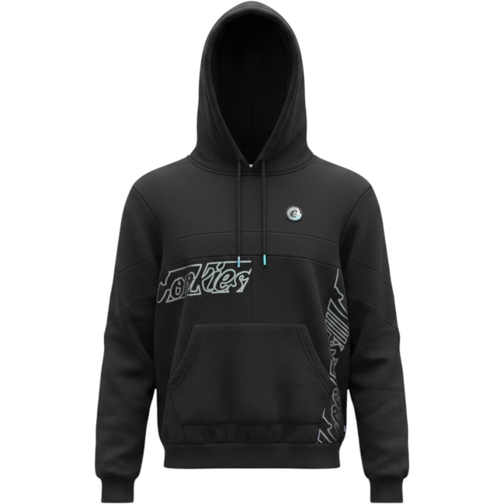 Cookies SF Black Iridescent Reflective Logo Men's Medium Pullover Hoodie